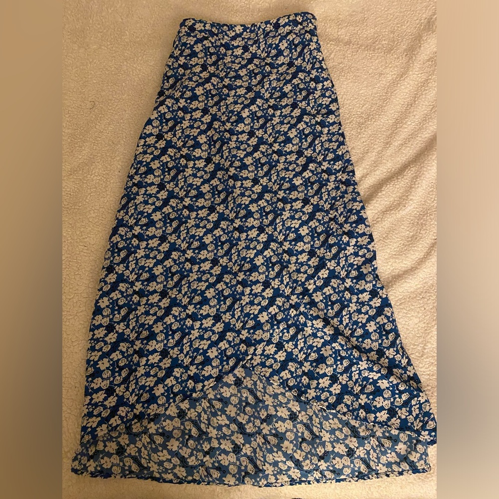 Blue wrap skirt